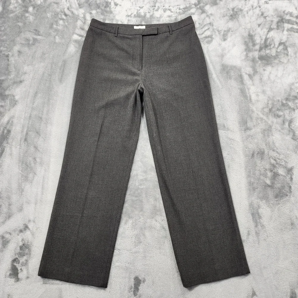 Charter Club Pants Womens 12 Gray‎ Katherine Fit Full Length High Rise Straight